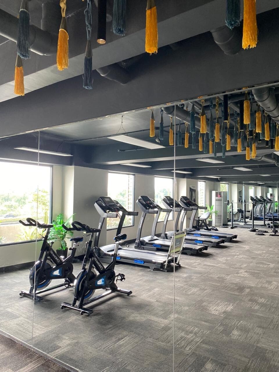 Full resident fitness gym facilities with cardio equipment and weights
